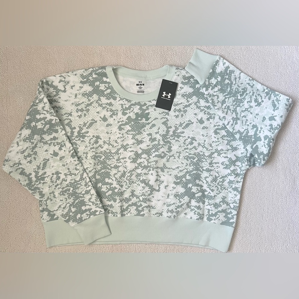 UNDER ARMOUR Camo Rival Fleece Crew Pullover Sweatshirt Loose Women’s | Size: M - Picture 2 of 12
